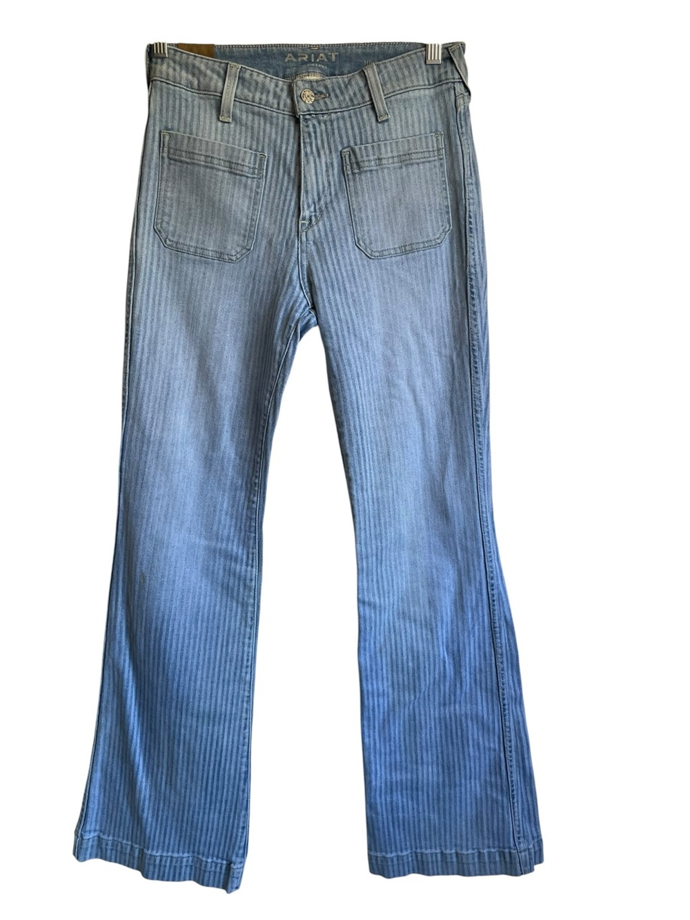 Ariat High Rise Laser Stripe Wide Jean Slim Trouser Bootcut Patch Pockets
